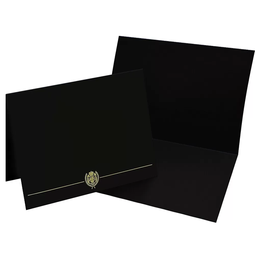 Masterpiece Studios Classic Crest Certificate Holders, 8.5" x 11", Black, 5/Pack (903117S) Online