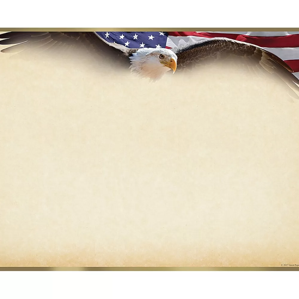 Masterpiece Studios Great Papers!® Flying Eagle with Gold Foil Certificate, 8.5"H x 11"W, 15 count (2017042) Online