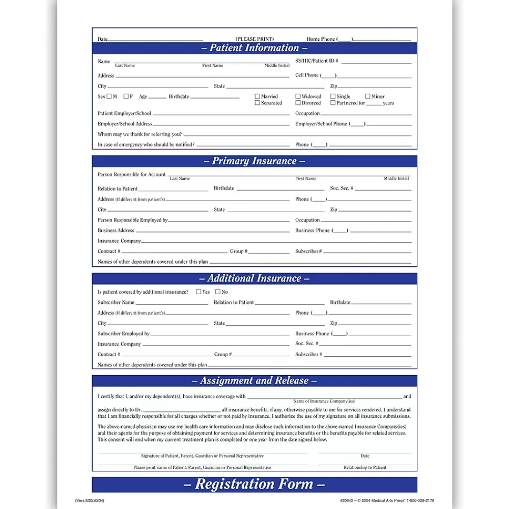 Medical Arts Press ® Patient Registration; Purple FormFamily™ Hot