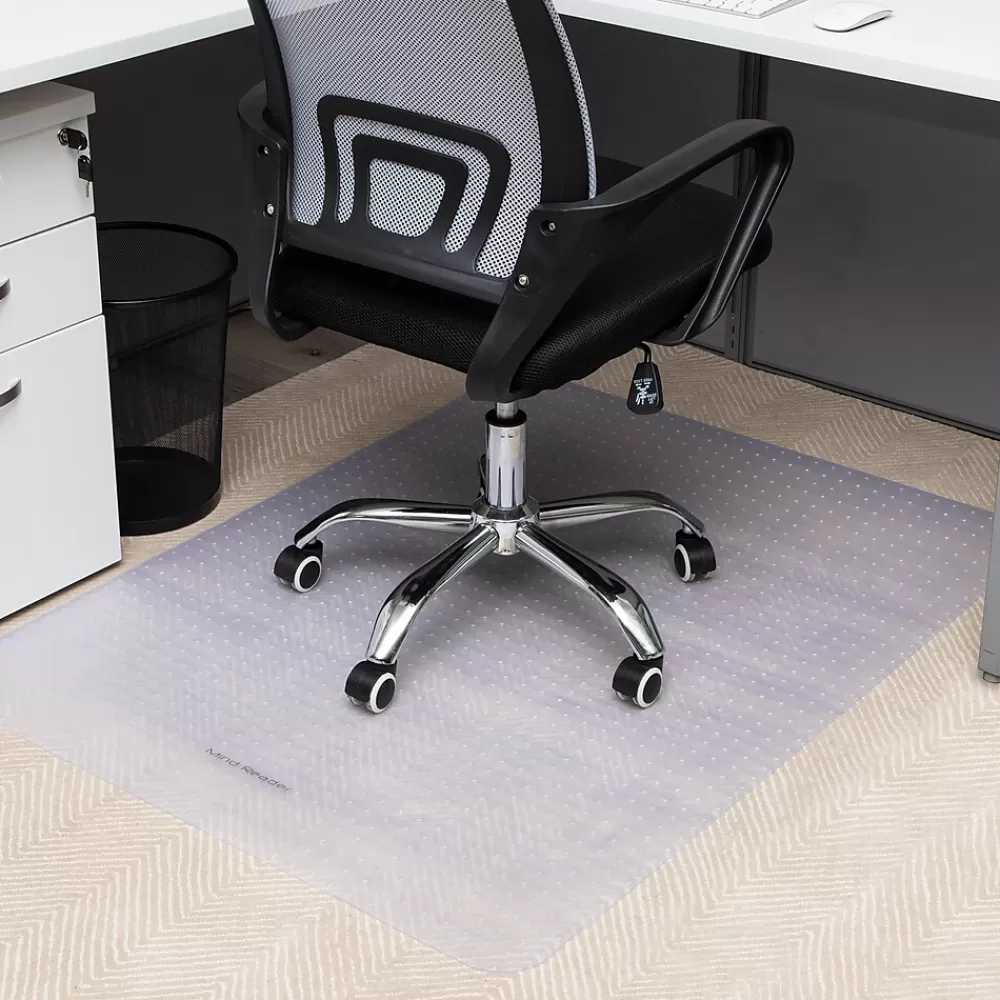 Mind Reader Carpet Chair Mat, 35" x 47'', Low-Pile, Clear (OFFCREC-CLR) Discount