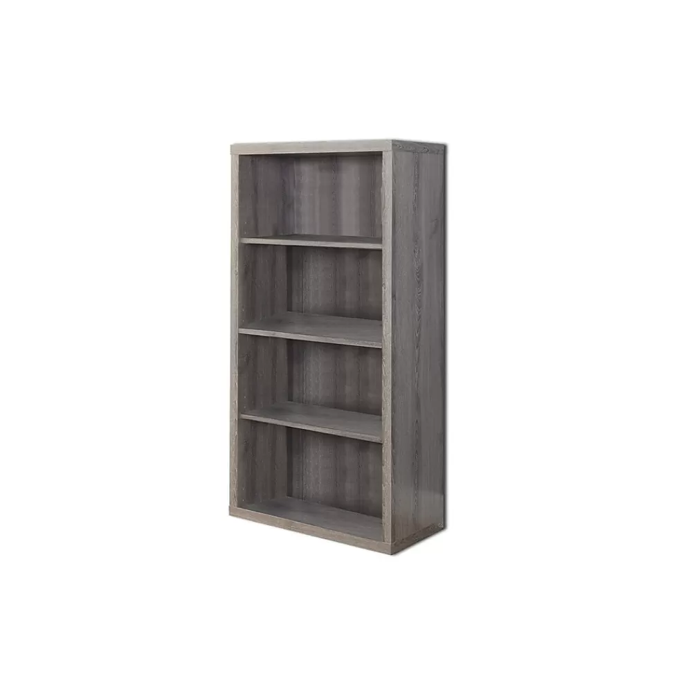 Monarch Specialties Inc. I 7060 48" Bookcase/Adjustable Shelves, Dark Taupe Hot