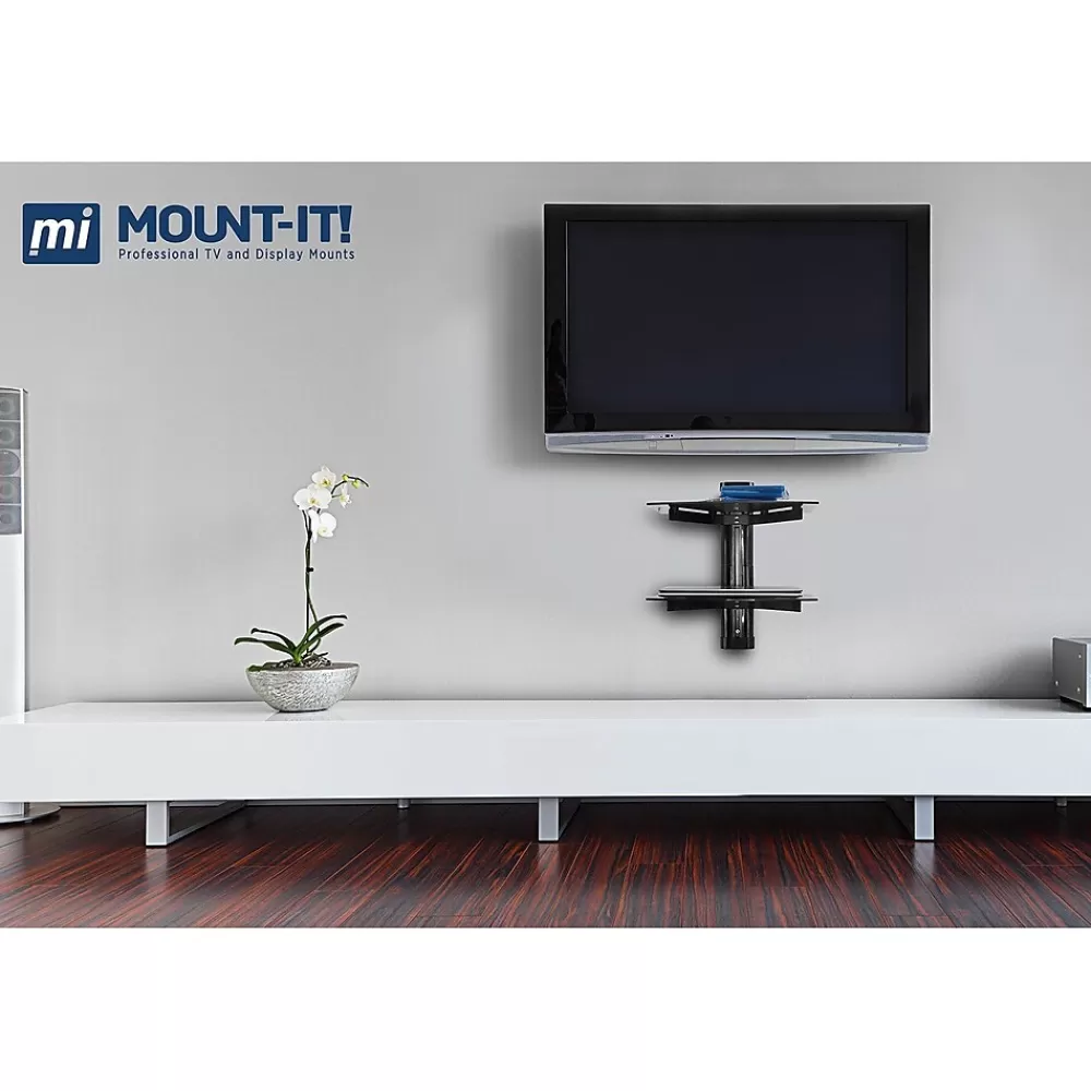 Mount-It! Floating Wall Mounted Shelf Bracket Stand, Black (MI-892) Sale