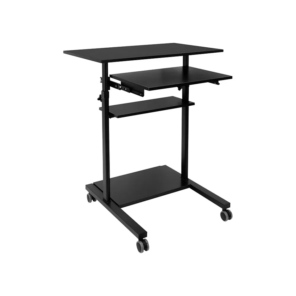 Mount-It! Mobile 32"W Adjustable Standing Desk, Black (MI-7998B) Best Sale