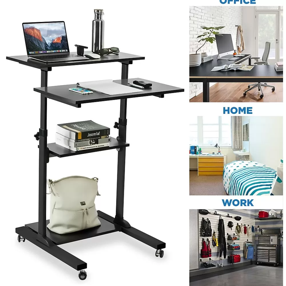 Mount-It! 28"W Adjustable Steel Standing Desk, Black (MI-7940) Fashion