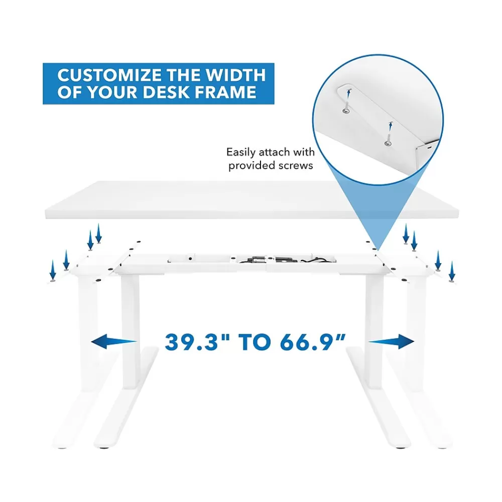 Mount-It! 48"W Electric Adjustable Standing Desk, White (MI-18066) Sale