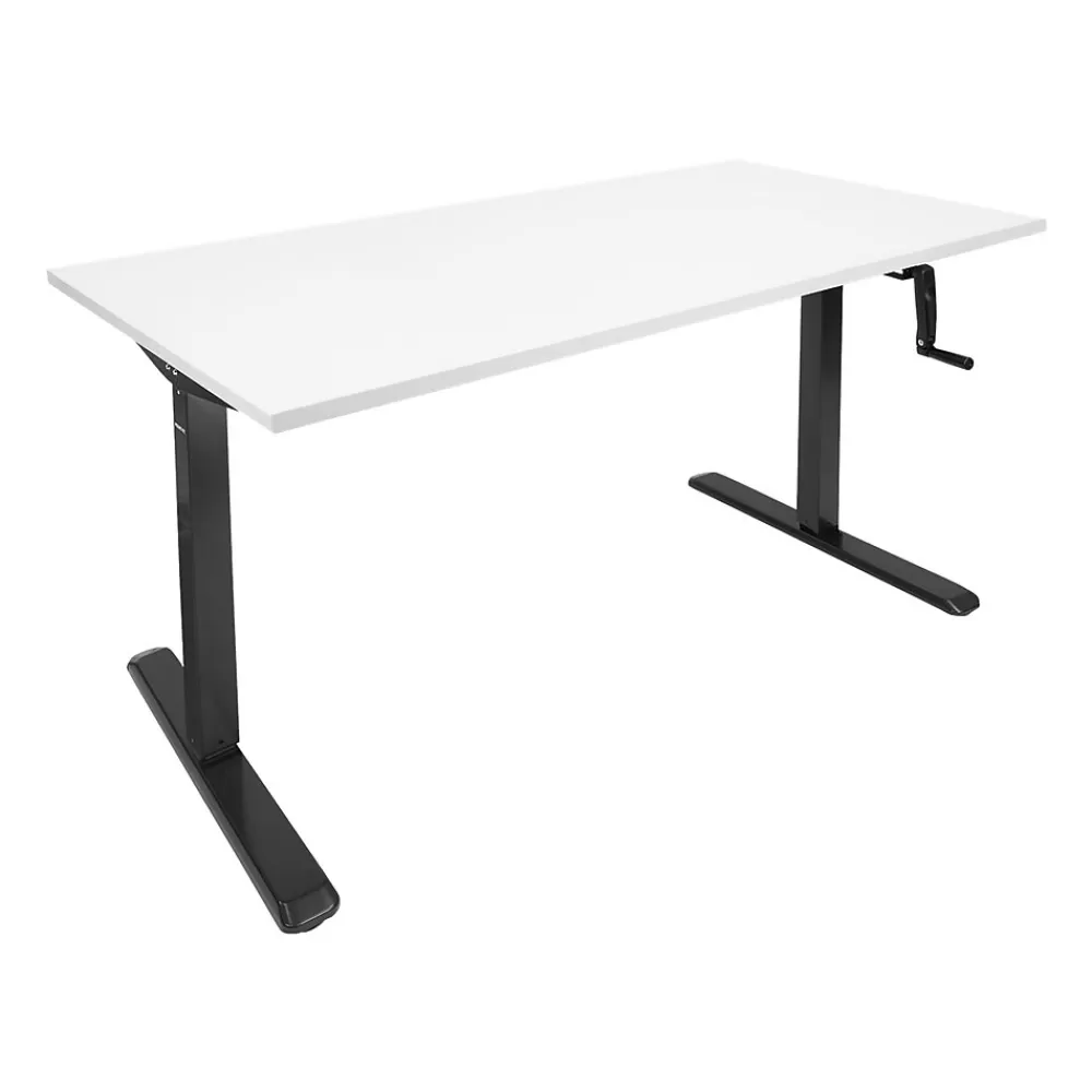 Mount-It! 55"W Manual Adjustable Standing Desk, (MI-18070) White/Black Cheap