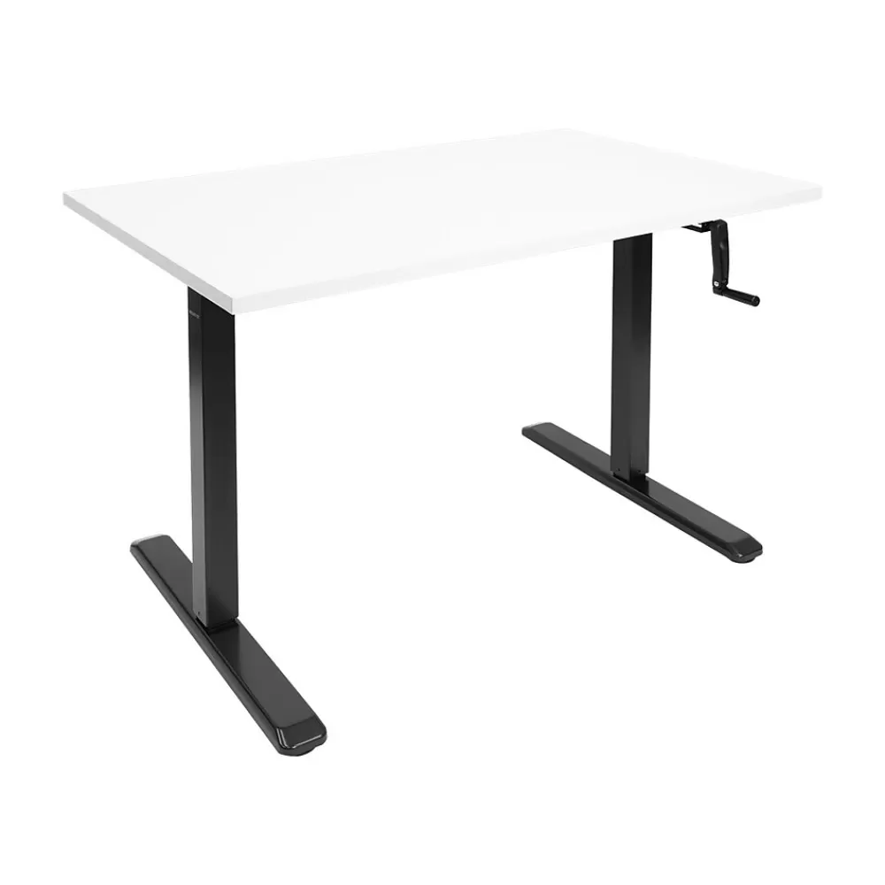 Mount-It! 48"W Manual Adjustable Standing Desk, White/Black (MI-18069) Hot