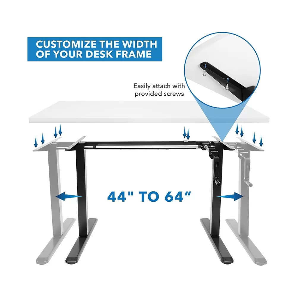 Mount-It! 55"W Manual Adjustable Standing Desk, (MI-18070) White/Black Cheap