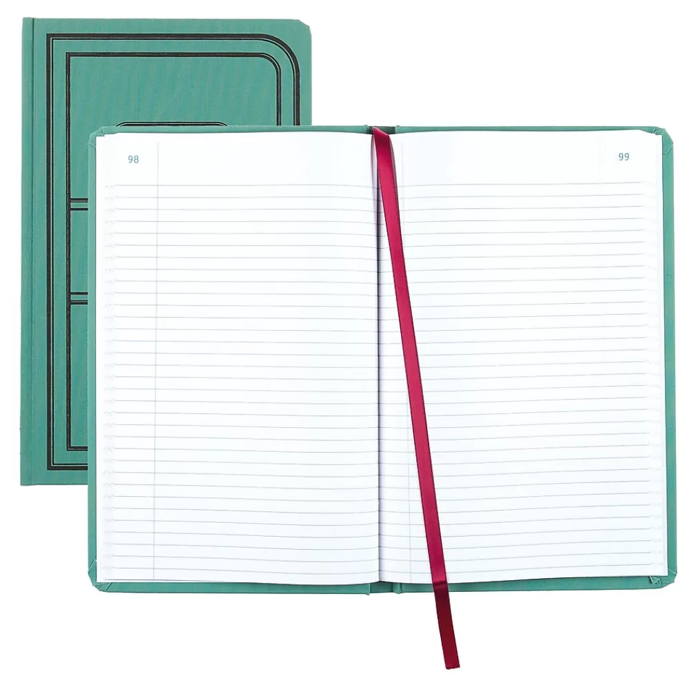 National Brand Canvas Tuff Series Record Book, 7.63" x 12.13", Green, 75 Sheets/Book (A66150R) Cheap