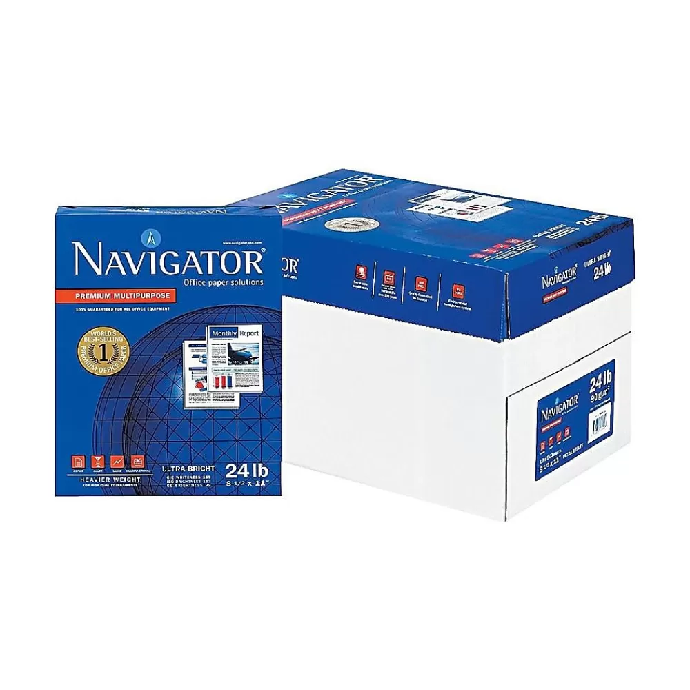 Navigator Premium 8.5" x 11" Multipurpose Paper, 24 lbs., 99 Brightness, 500/Ream, 10 Reams/Carton (NMP1124) Hot