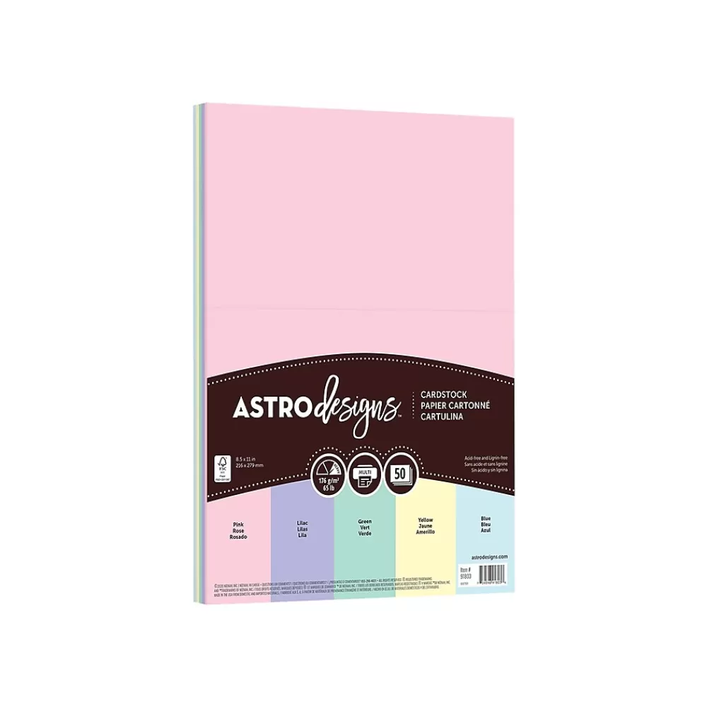 Neenah Paper Astrodesigns 65 lb. Cardstock Paper, 8.5" x 11", Pastel Assortment, 50 Sheets/Pack (91803) Best