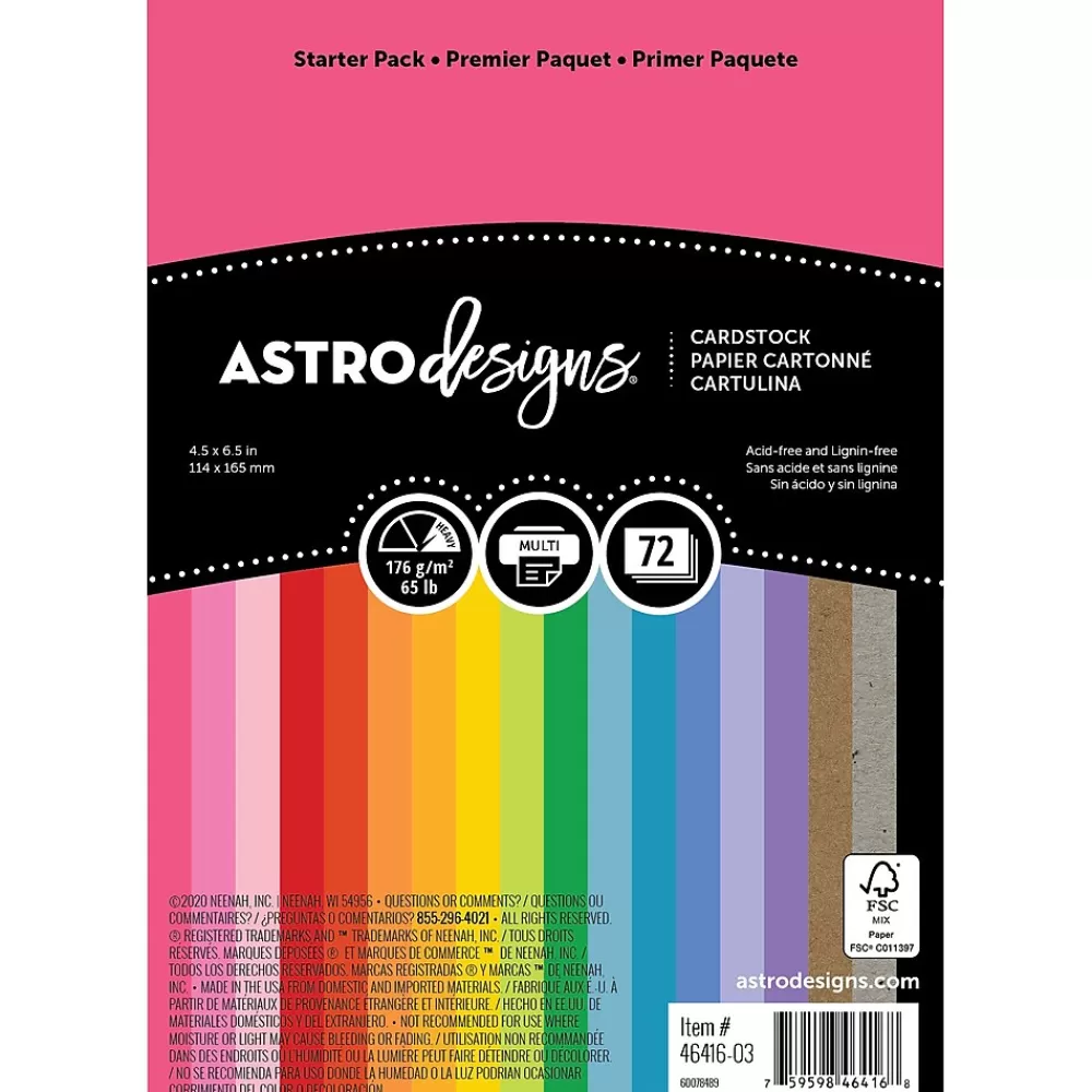 Neenah Paper Astrodesigns 65 lb. Cardstock Paper, Starter Pack, 72 Sheets/Pack (46416-02/03) Online