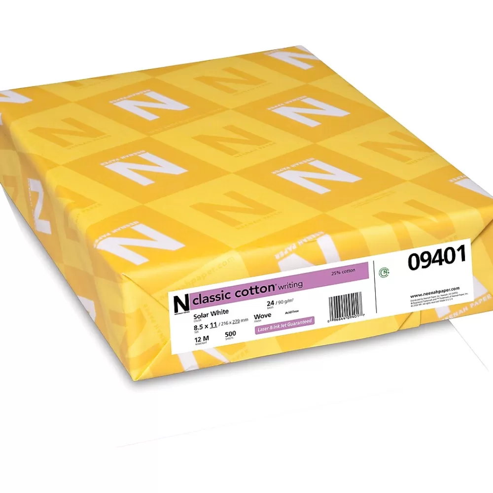 Neenah Paper Classic COTTON® 8 1/2" x 11" 24 lbs. Writing Wove Paper, Solar White, 500/Ream Online