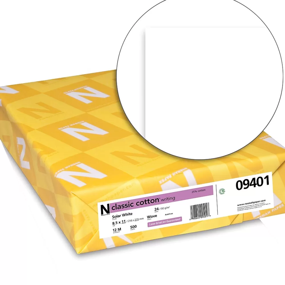 Neenah Paper Classic COTTON® 8 1/2" x 11" 24 lbs. Writing Wove Paper, Solar White, 500/Ream Online