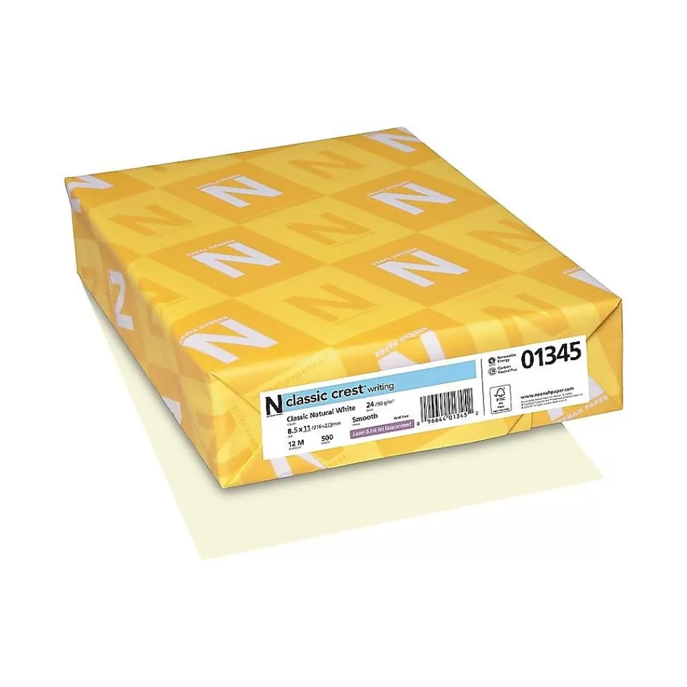 Neenah Paper Classic Crest 8.5"W x 11"L Writing Paper, 24 Lbs., Smooth, 500/Ream (01345) Flash Sale
