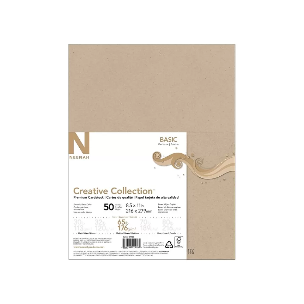 Neenah Paper Creative Collection 65 lb. Cardstock Paper, 8.5" x 11", Tan, 50 Sheets/Pack (91456) Cheap