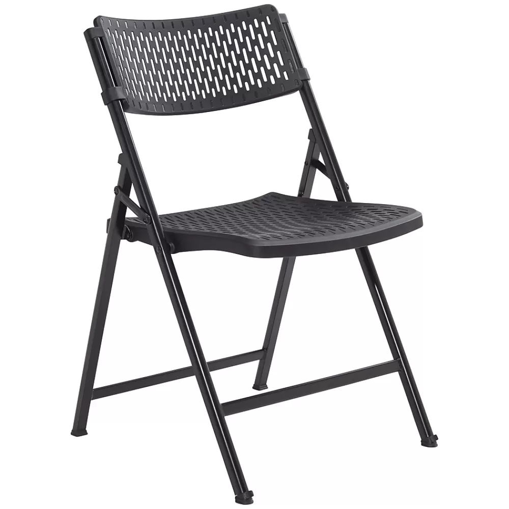 National Public Seating NPS AirFlex Series Premium Polypropylene Folding Chair, Black, 4/Pack (1410) Sale