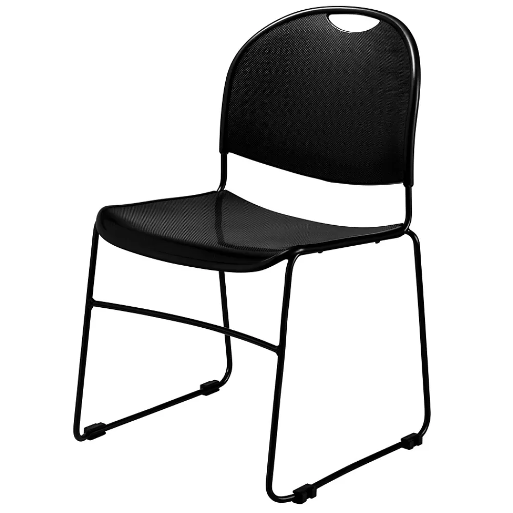 National Public Seating NPS Commercialine 850 Series Ultra Compact Stack Chair, Black (850-CL) New