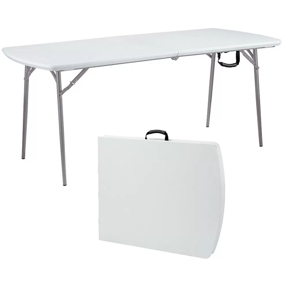 National Public Seating NPS Heavy Duty Fold-in-Half Table, 30 x 72, Speckled Gray (BMFIH30721) Best