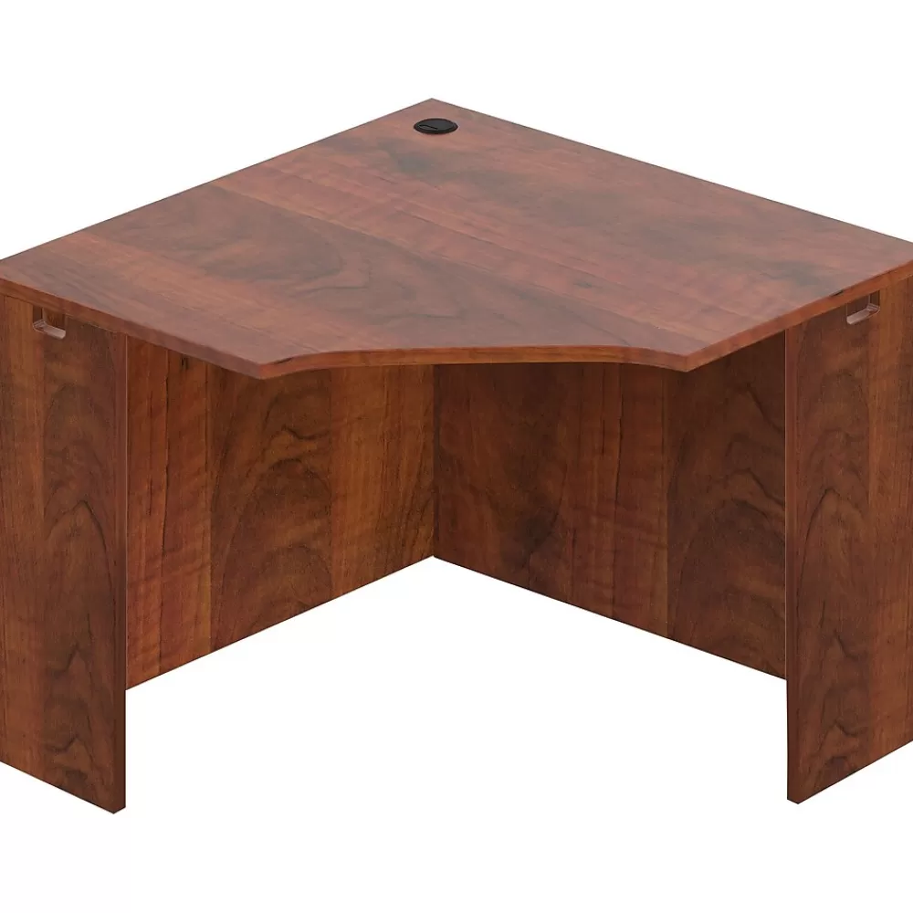 Global Offices To Go® Superior 42" Wide 5 Sided Corner Desk, American Dark Cherry, 29 1/2"H x 42"W x 42"D Store