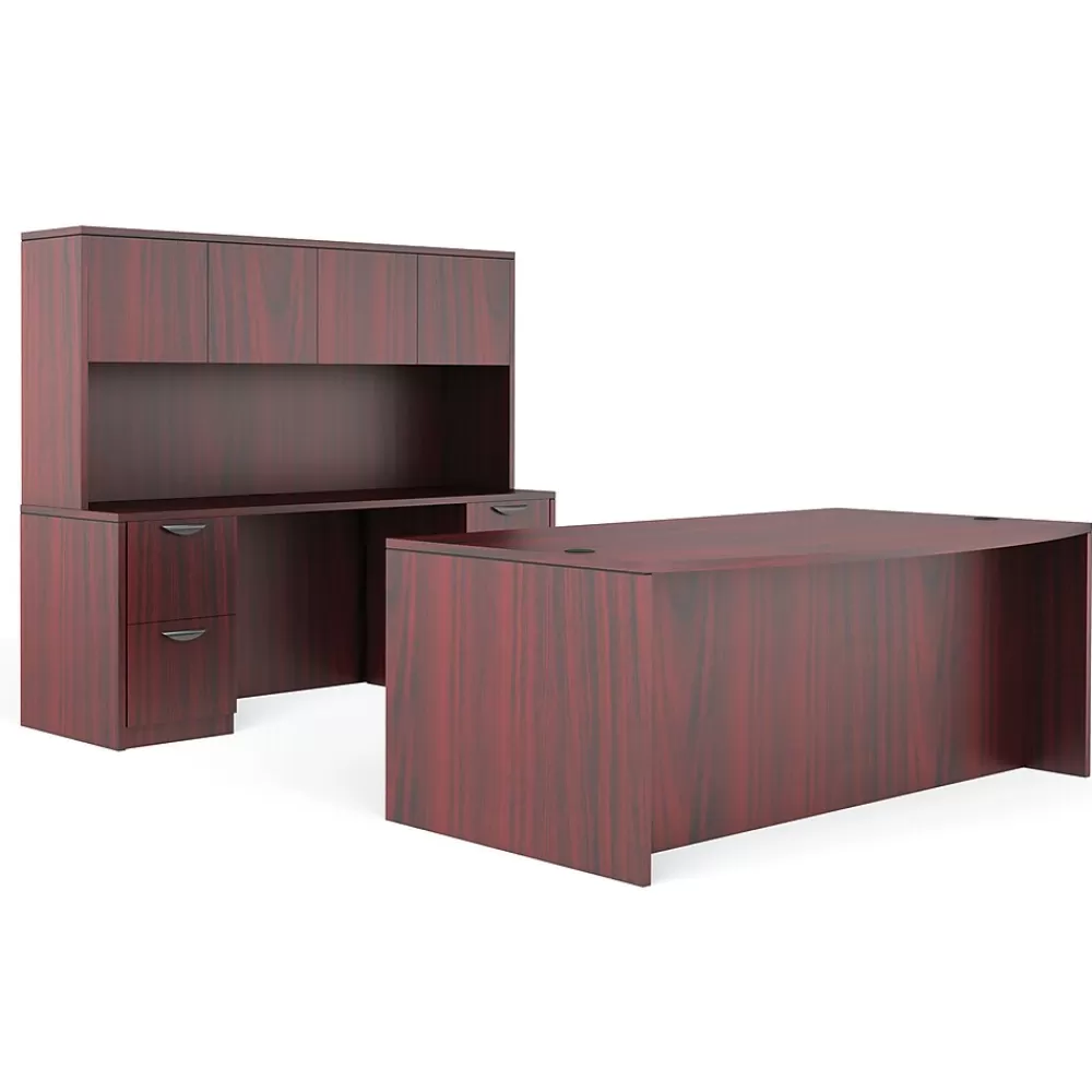 Global Offices to Go Superior Laminate Bundle 9, American Mahogany Laminate, 71"W x 113"L x 65.5"H/29.5"H Best