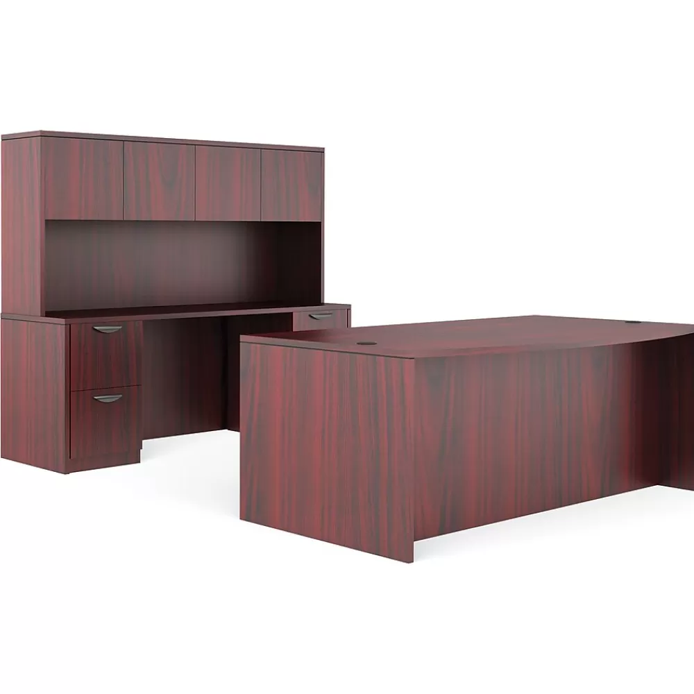Global Offices to Go Superior Laminate Bundle 9, American Mahogany Laminate, 71"W x 113"L x 65.5"H/29.5"H Best