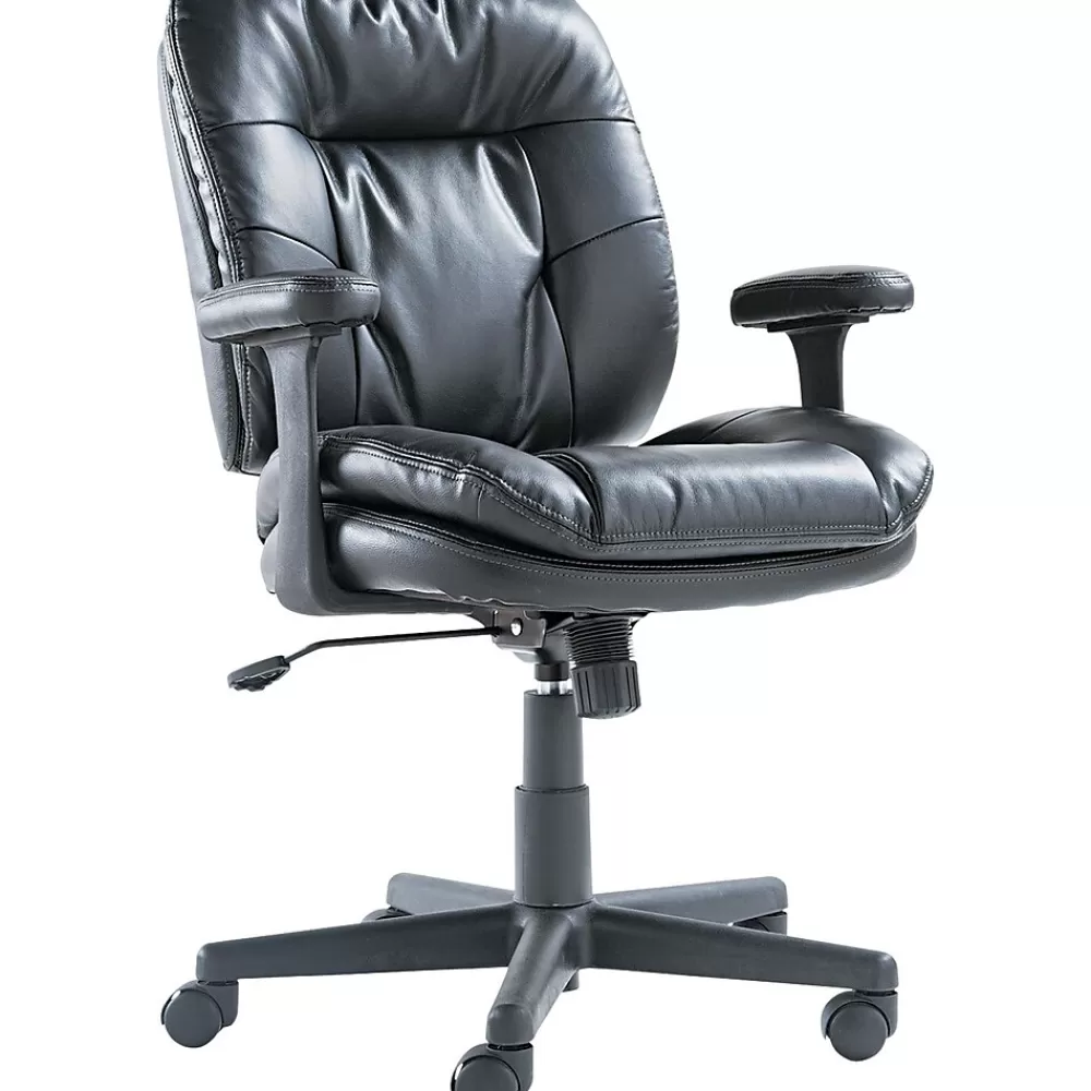 OIF Bonded Leather Task Chair, Black (ST4819) Outlet