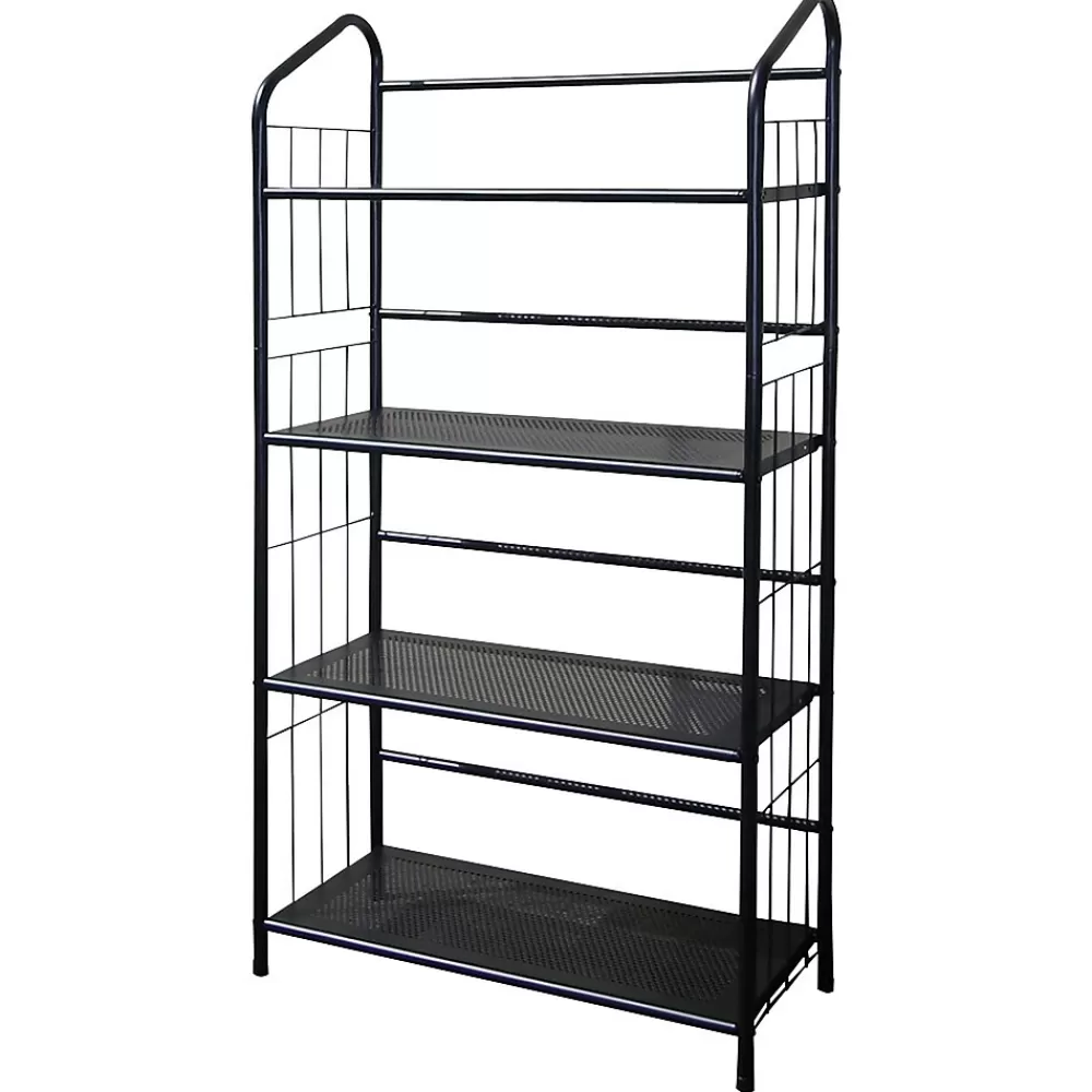 Ore International ® 4 Tier Metal Book Shelf, Black New