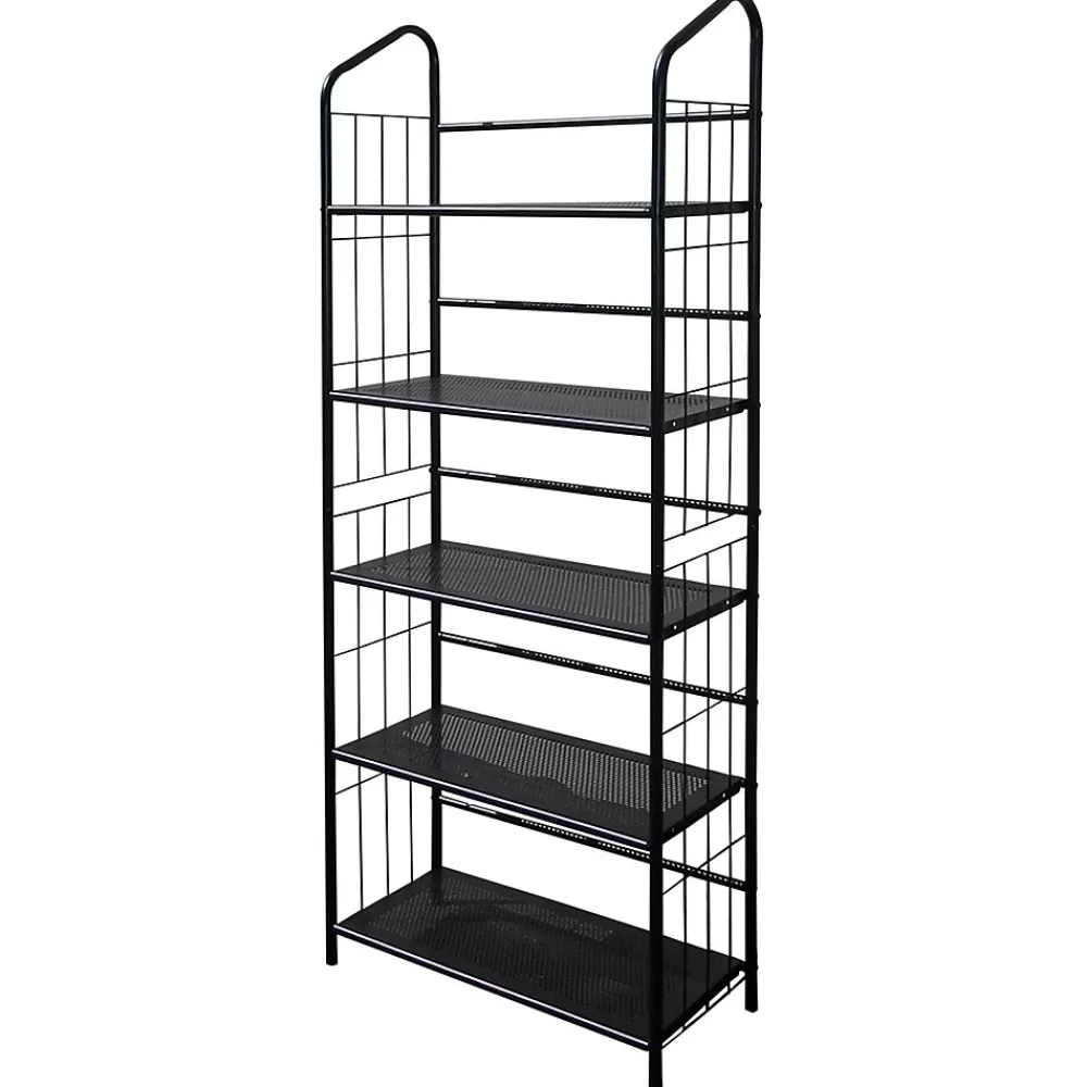 Ore International ® 5 Tier Metal Book Shelf, Black Clearance