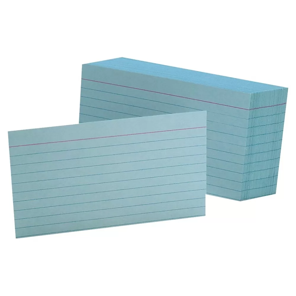 Oxford 3" x 5" Index Cards, Lined Blue, 100/Pack (OXF 7321 BLU) New