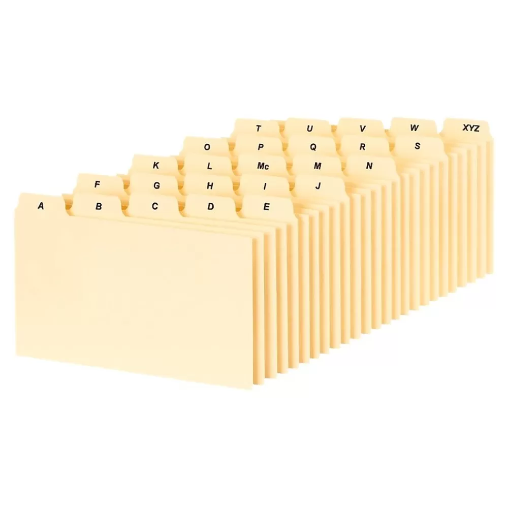 Oxford A - Z Guide Index Card Guides, 3" x 5", Manila Buff 25 Cards/Set (B5325) Discount