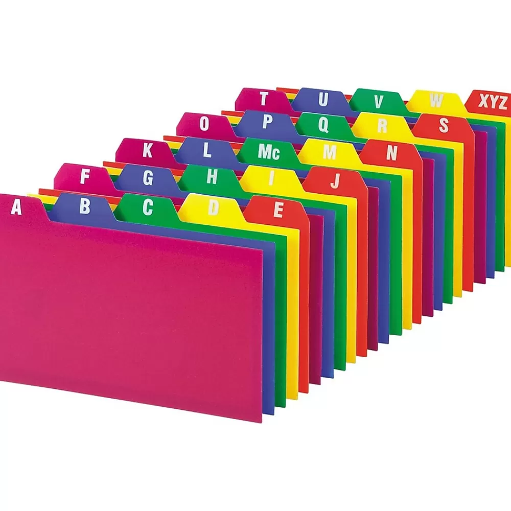 Oxford Alpha Card Guides, Assorted Colors, 3" x 5", 25/Set (73153) Cheap