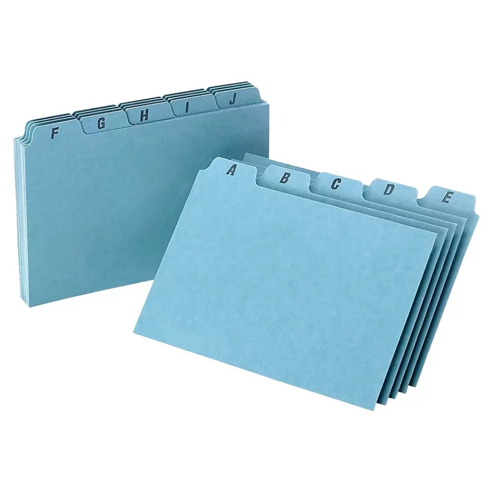 Oxford A-Z 4" x 6" Index Card Files, Blue, 25/Set (P4625) Cheap