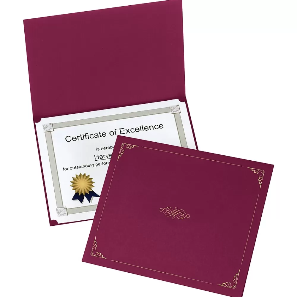 Oxford Certificate Holders, 8.88" x 11.25", Burgundy, 5/Pack (29900585BGD) Cheap