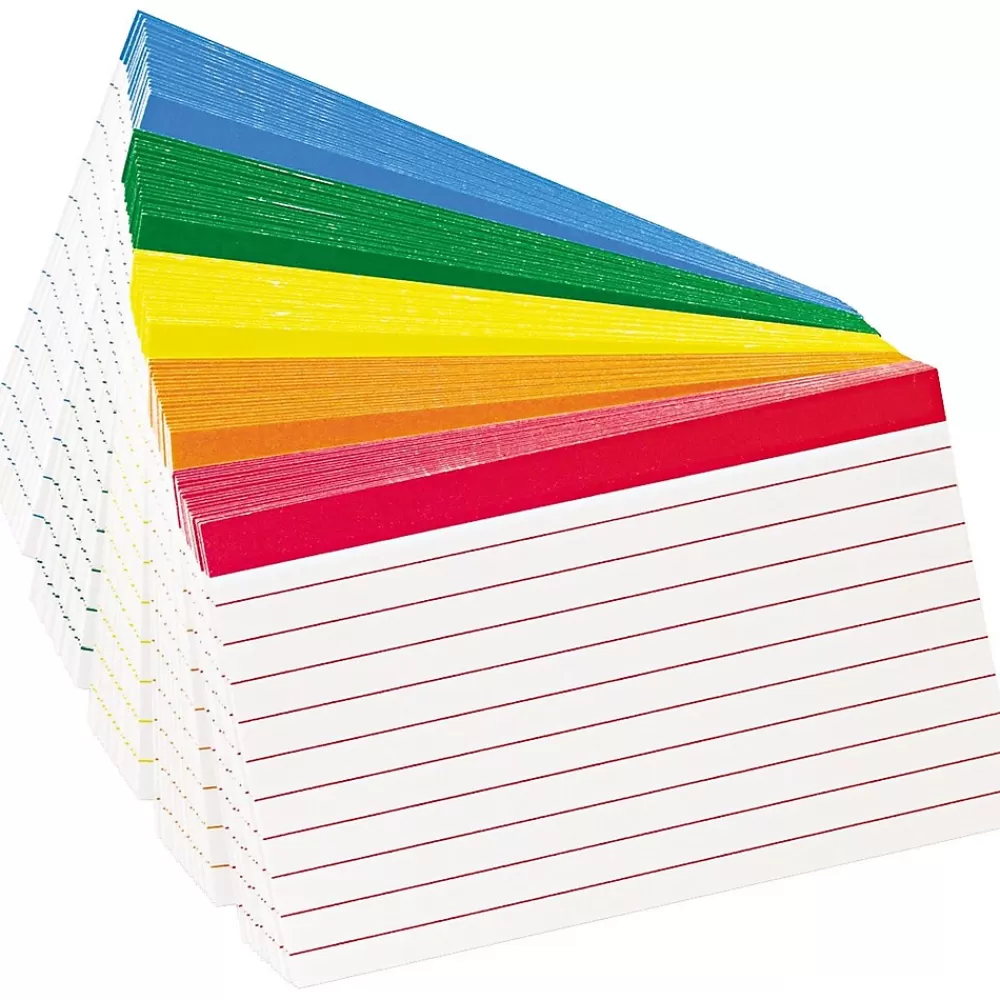 Oxford Color Coded 3" x 5" Index Cards, Lined, Assorted Colors, 100/Pack (4753) Sale