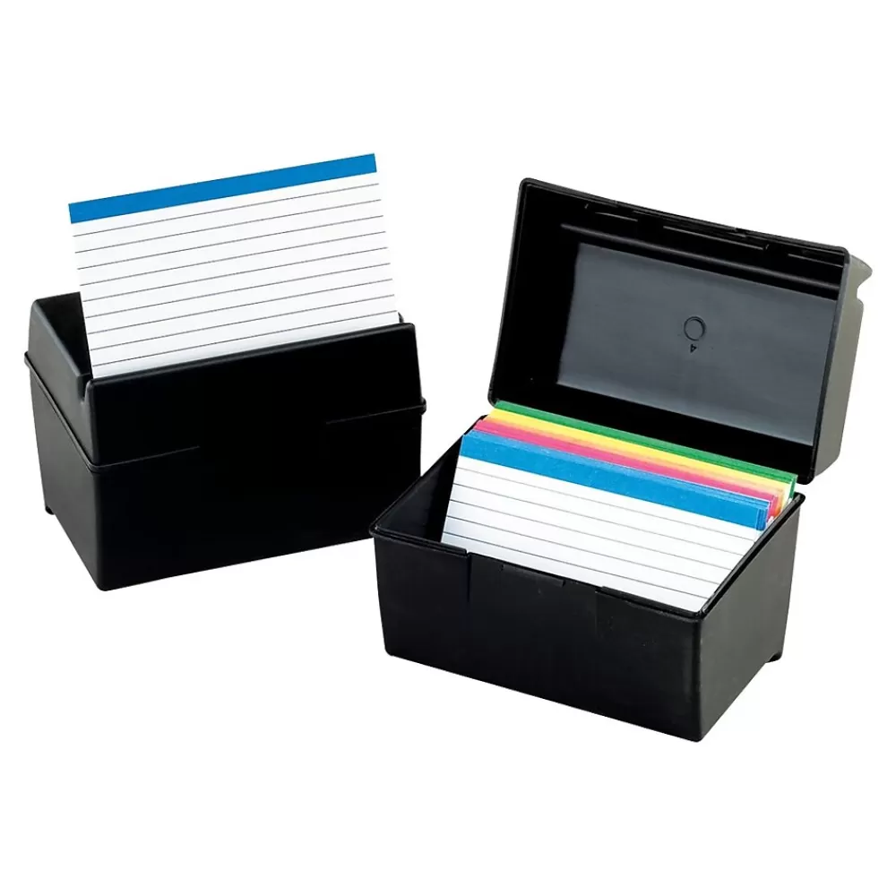 Oxford Index Card File Box, 500-Card Capacity, Black (01581) Flash Sale