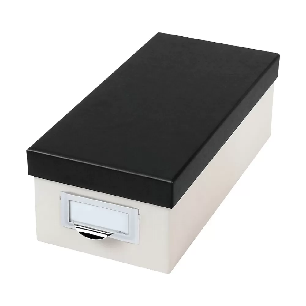 Oxford Index Card File Box, 1000-Card Capacity, Marble White/Black (OXF 406350) Fashion