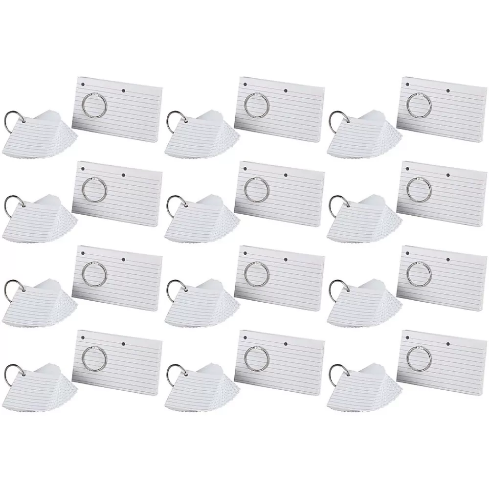 Oxford ® JustFlip-it!™ 3" x 5" Punched & Perfed Study Cards, Ruled, White, 75 Per Pack, 12 Packs (ESS63506-12) Outlet