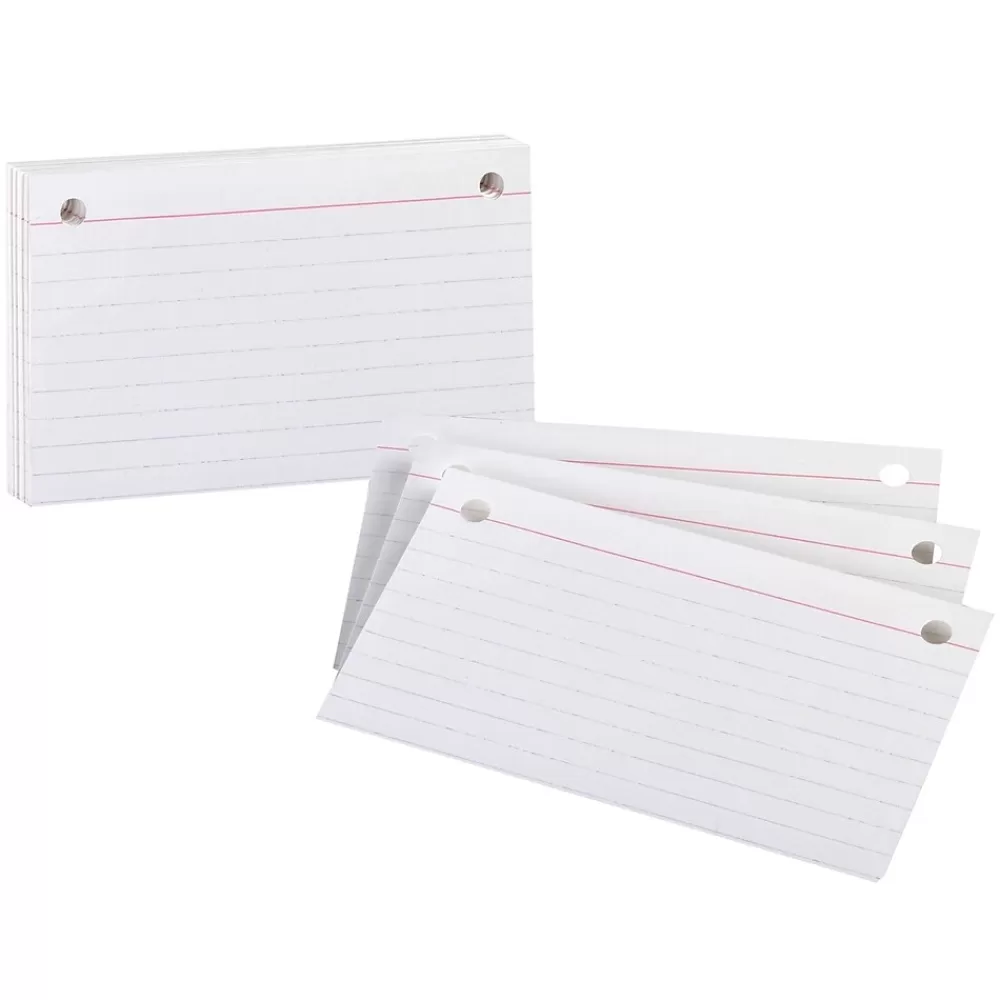 Oxford ® Printable Ruled Index Card, 3" x 5", Ruled, White, 50/pack (7351) Store