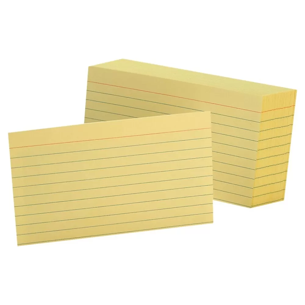 Oxford Ruled 3" x 5" Index Cards, Lined, Canary, 100/Pack (OXF 7321 CAN) Cheap