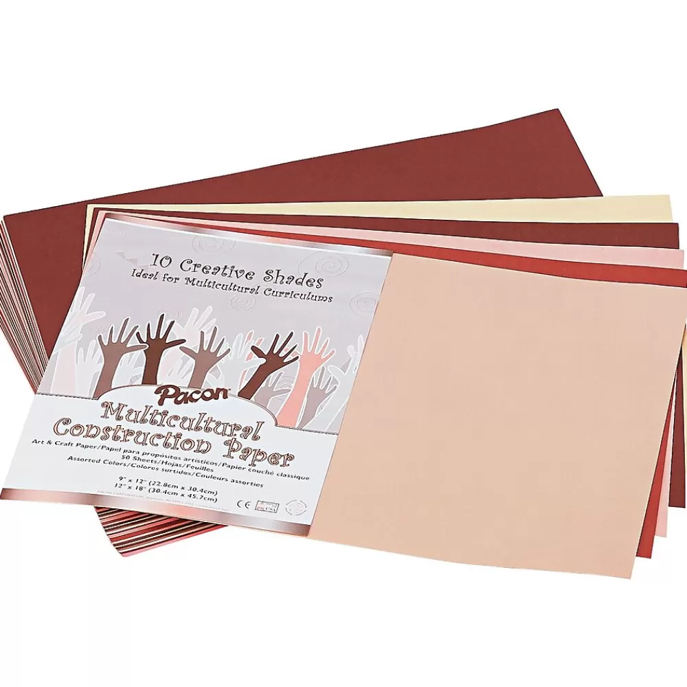 Pacon 12" x 18" Construction Paper, Assorted Colors, 50 Sheets/Pack (P9512-0001) Fashion