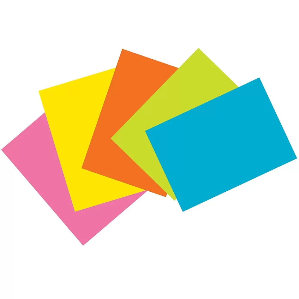 Pacon ® 4" x 6" Index Cards, Blank, Bright Assorted Colors, 100/Pack, 6 Packs/Bundle (PAC1721-6) Shop