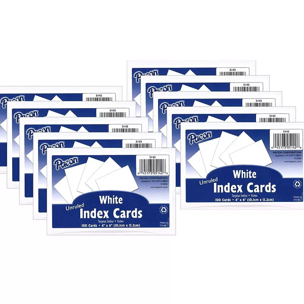 Pacon ® 4" x 6" Index Cards, Blank, White,100/Pack, 10 Packs/Bundle (PAC5142-10) Flash Sale