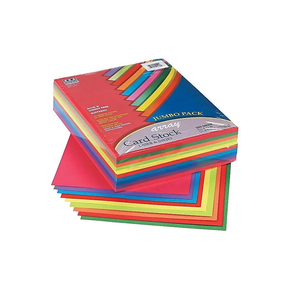 Pacon Array 65 lb. Cardstock Paper, 8.5" x 11", Assorted Colors, 250 Sheets/Pack (101199) Cheap
