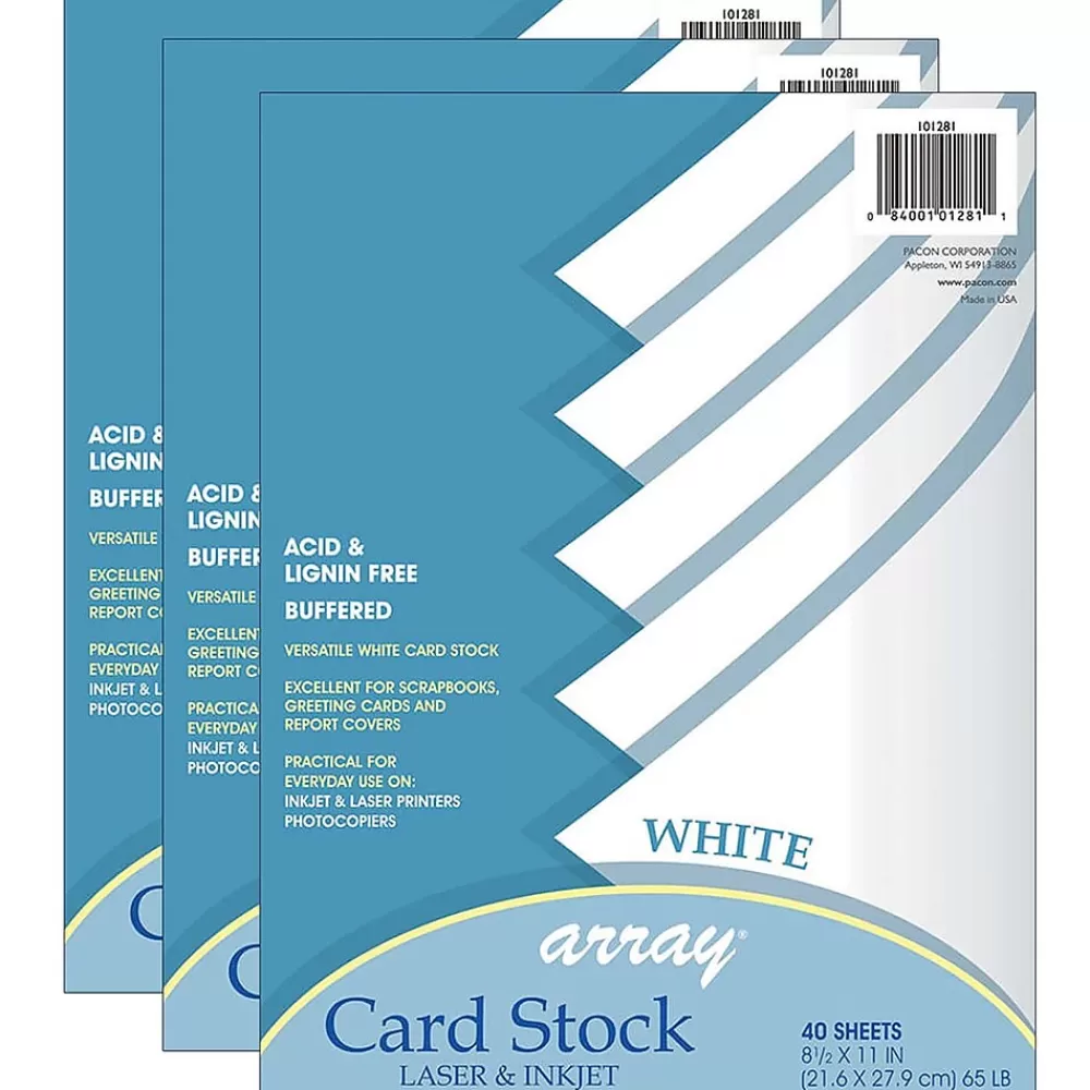 Pacon ® Card Stock, White, 8-1/2" x 11", 40 Sheets Per Pack, 3 Packs (PAC101281-3) Online