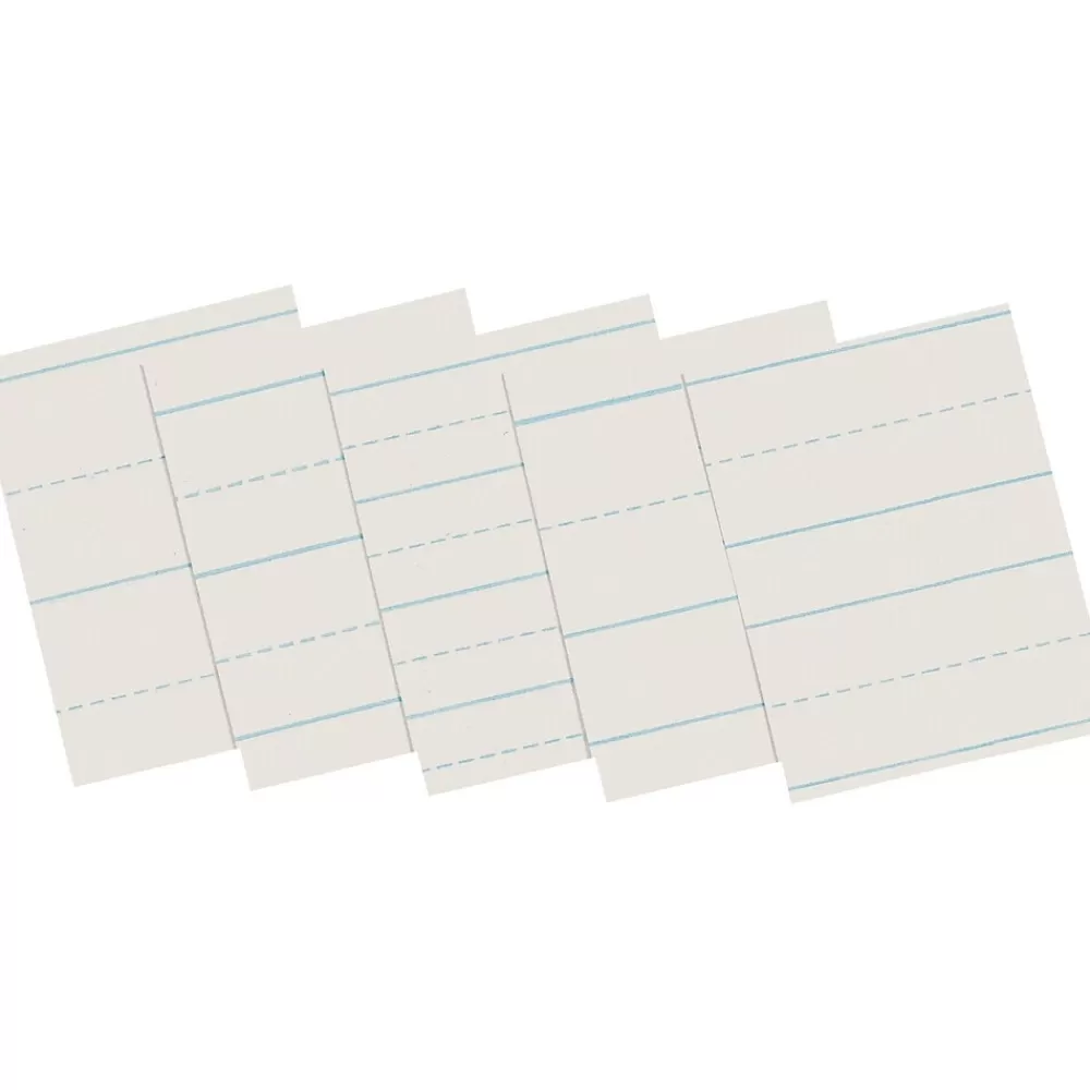 Pacon Newsprint Practice Paper W/Skip Space, 8-1/2" x 11", 1/2" Long Way Ruled, White, 500 Sheets/Pk Discount