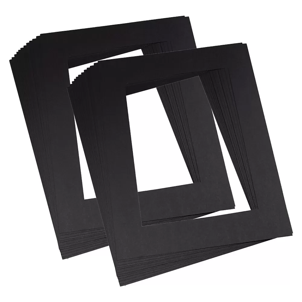Pacon ® Pre-Cut Mat Frames, 11.5" x 16.75" Frame, 8" x 10.75" Window, Black, 12 Per Pack, 2 Packs (PAC72560-2) Outlet
