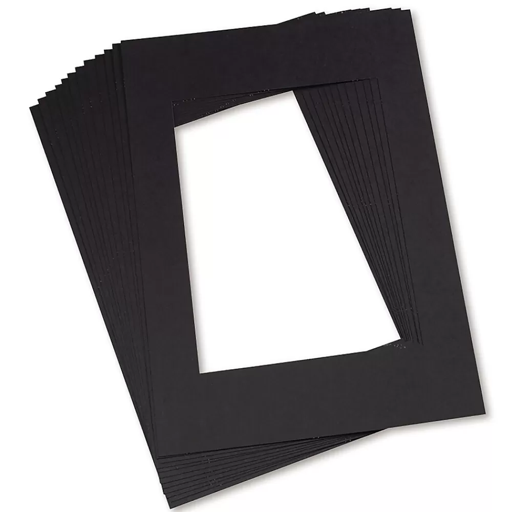 Pacon ® Pre-Cut Mat Frames, 11.5" x 16.75" Frame, 8" x 10.75" Window, Black, 12 Per Pack, 2 Packs (PAC72560-2) Outlet