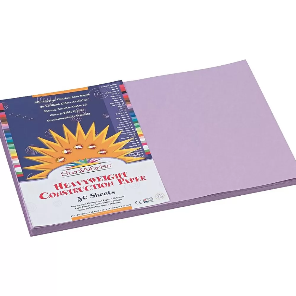 Pacon SunWorks 12" x 18" Construction Paper, Lilac, 50 Sheets/Pack (7107) Flash Sale