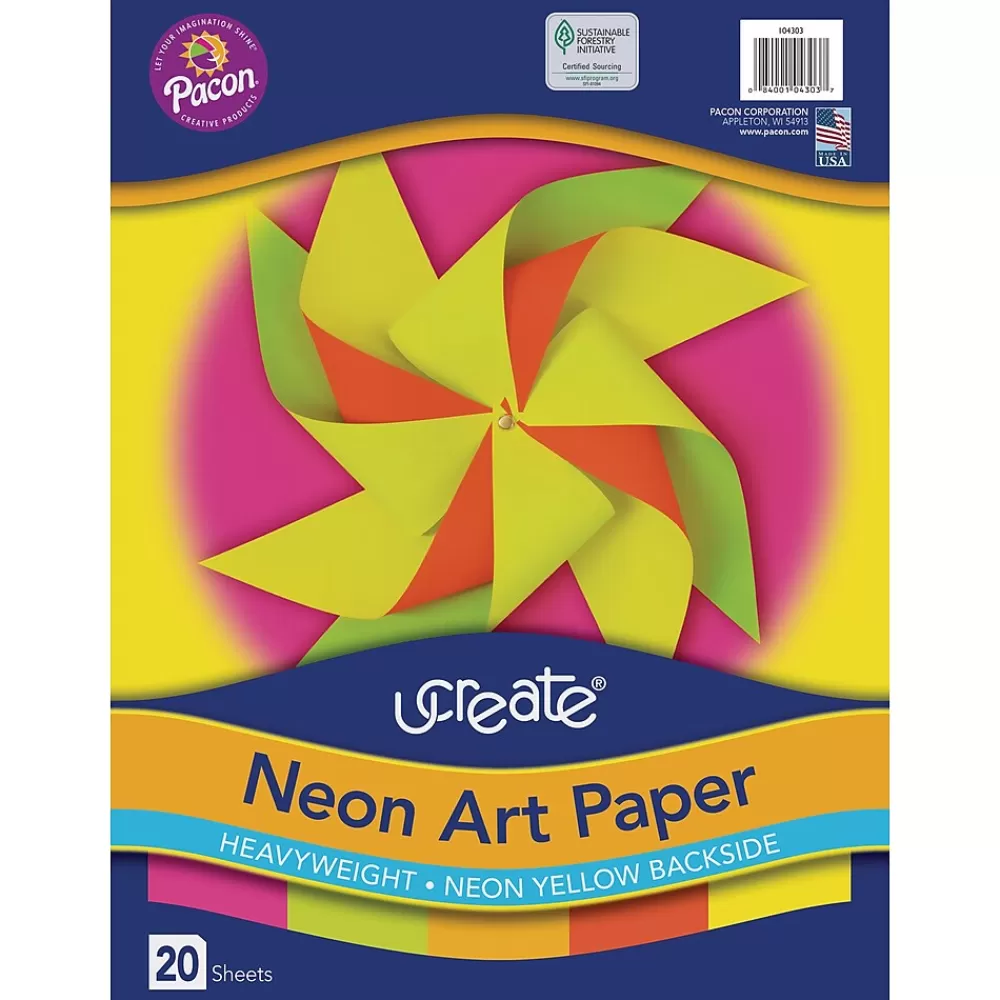 Pacon UCreate 12" x 18" Construction Paper, Assorted Colors, 20 Sheets/Pack (PAC104303) Store